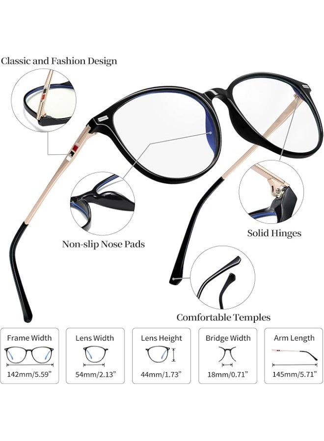 Joopin Blue Light Glasses for Men Women Anti Eye Fatigue, Retro Round Blue Light Eyewear Computer Gaming Screen Glasses - Image 2